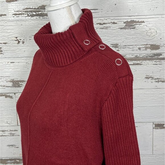 CABI Pushover Pullover Turtleneck Sweater in Firebrick Red Sz M #4287 EUC - Picture 2 of 5
